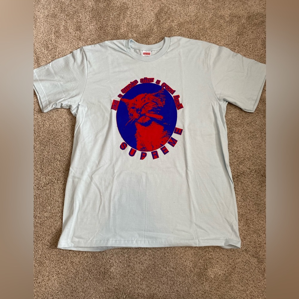 Supreme Smoke Tee ‘Pale Blue” Brand New Fast Shipping